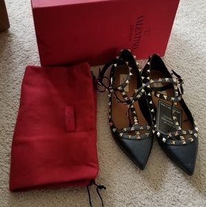 Valentino rockstudded caged flats 39.5